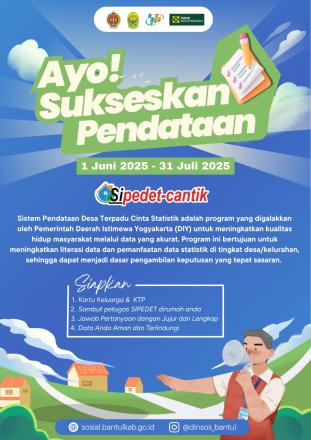 Ayo Sukseskan Pendataan SIPedet-Cantik di Kalurahan Bangunharjo!